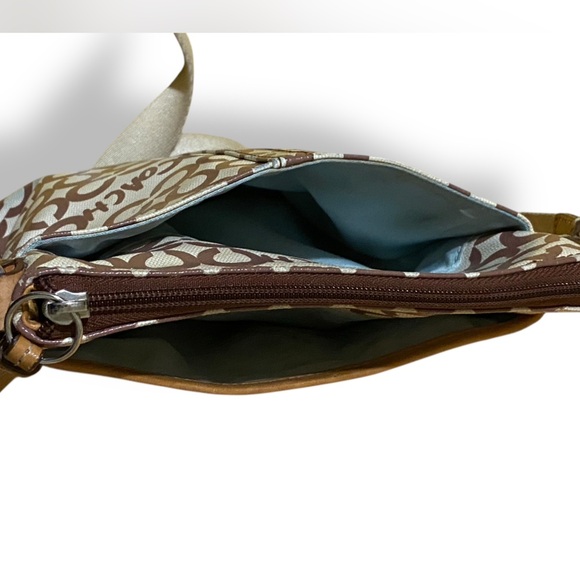 Coach Swing Bag Crossbody Signature Coated Canvas Leather Brown/Cream Patterned - Picture 15 of 16